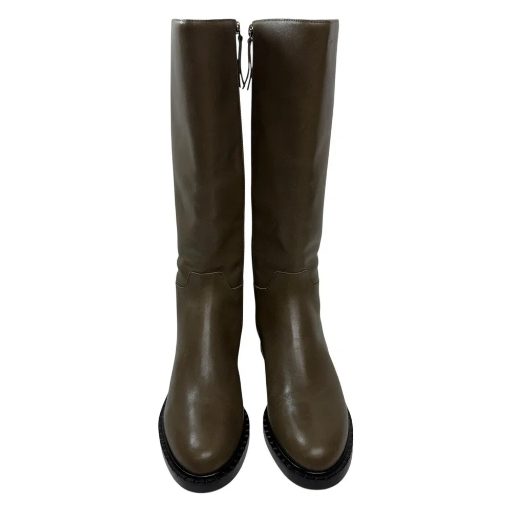 Reformation Nancy Tall‎ Knee Riding Boot NEW Women's 9 Olive Green Calf Leather